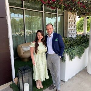 Linen-Blend ANTONIO MELANI light green Off-Shoulder dress